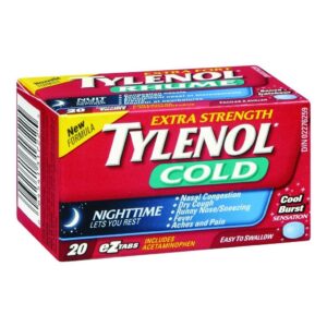 Tylenol Cold Extra Strength Nighttime Cool Burst 20 Tablets