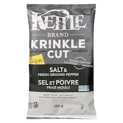 Kettle Brand Potato Chips Krinkle Cut Salt & Fresh Ground Pepper